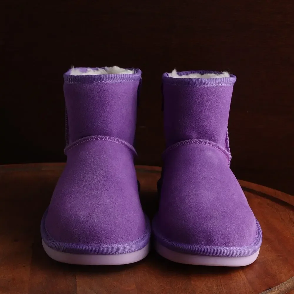 UGG Koolaburra Boot Girl SZ 4 Purple Koola Mini Zip Ankle Suede Winter Cozy NWOB